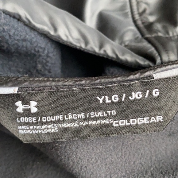 Under Armour Youth Coldgear Fleece Full Zip Hooded Black Youth L - Picture 10 of 10